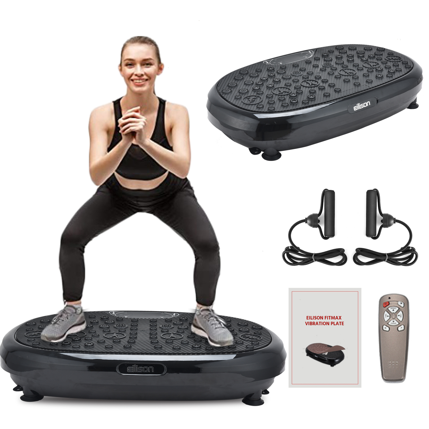 FitMax 3D XL Vibration Plate Exercise Machine Black