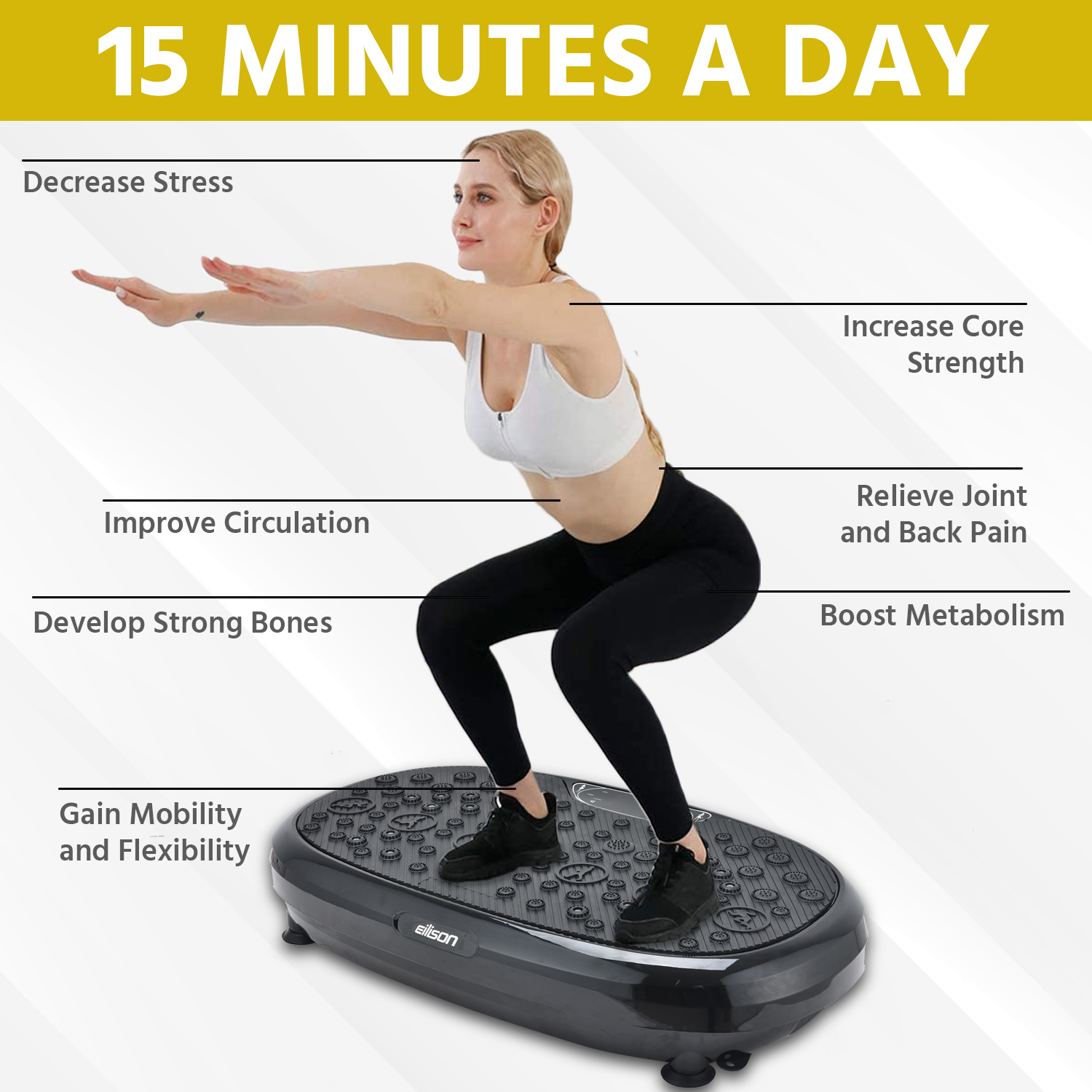 FitMax 3D XL Vibration Plate Exercise Machine Black