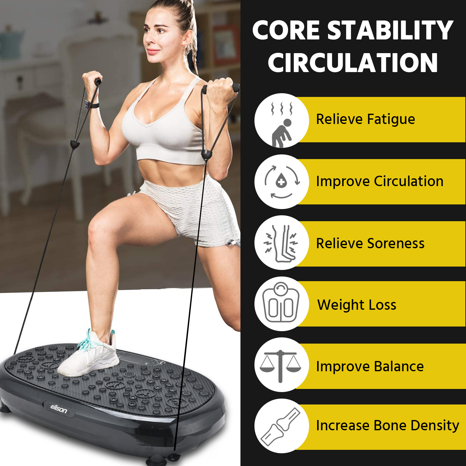 FitMax 3D XL Vibration Plate Exercise Machine Black