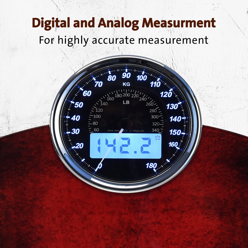 Highly Advance 2-in-1 Digital & Analog Weighing Scale Red