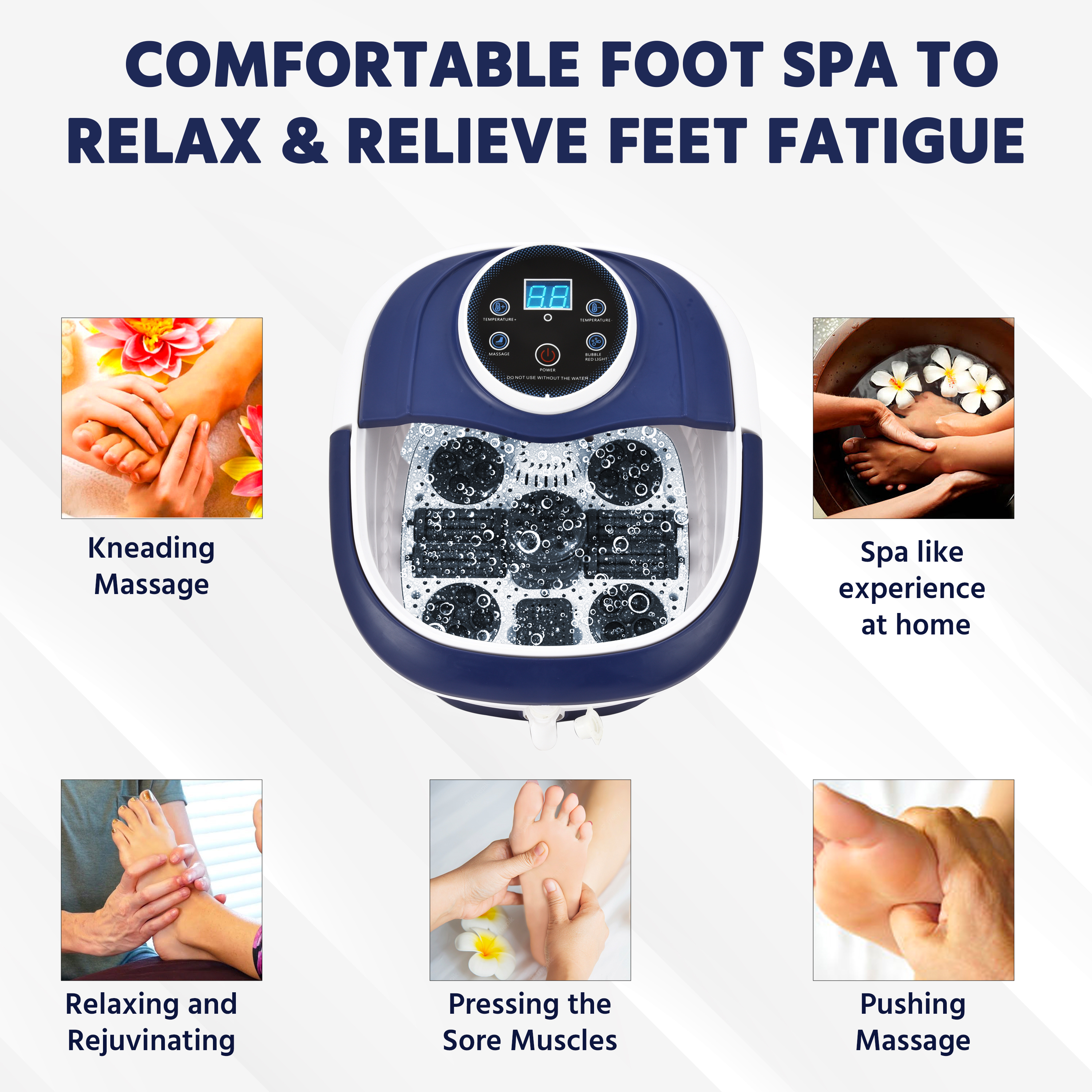 Foot Spa Bath Massager with Heat, Bubbles Jet