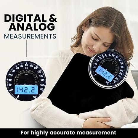 Highly Advance 2-in-1 Digital & Analog Weighing Scale Black