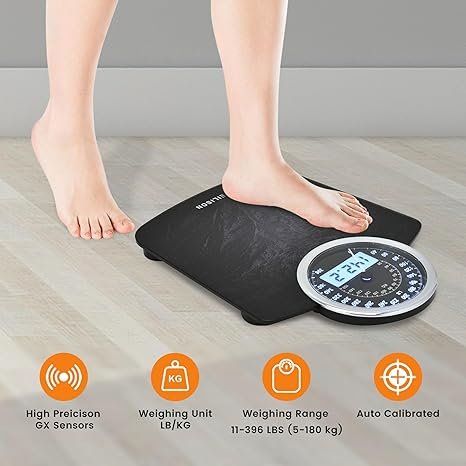 Highly Advance 2-in-1 Digital & Analog Weighing Scale New Black