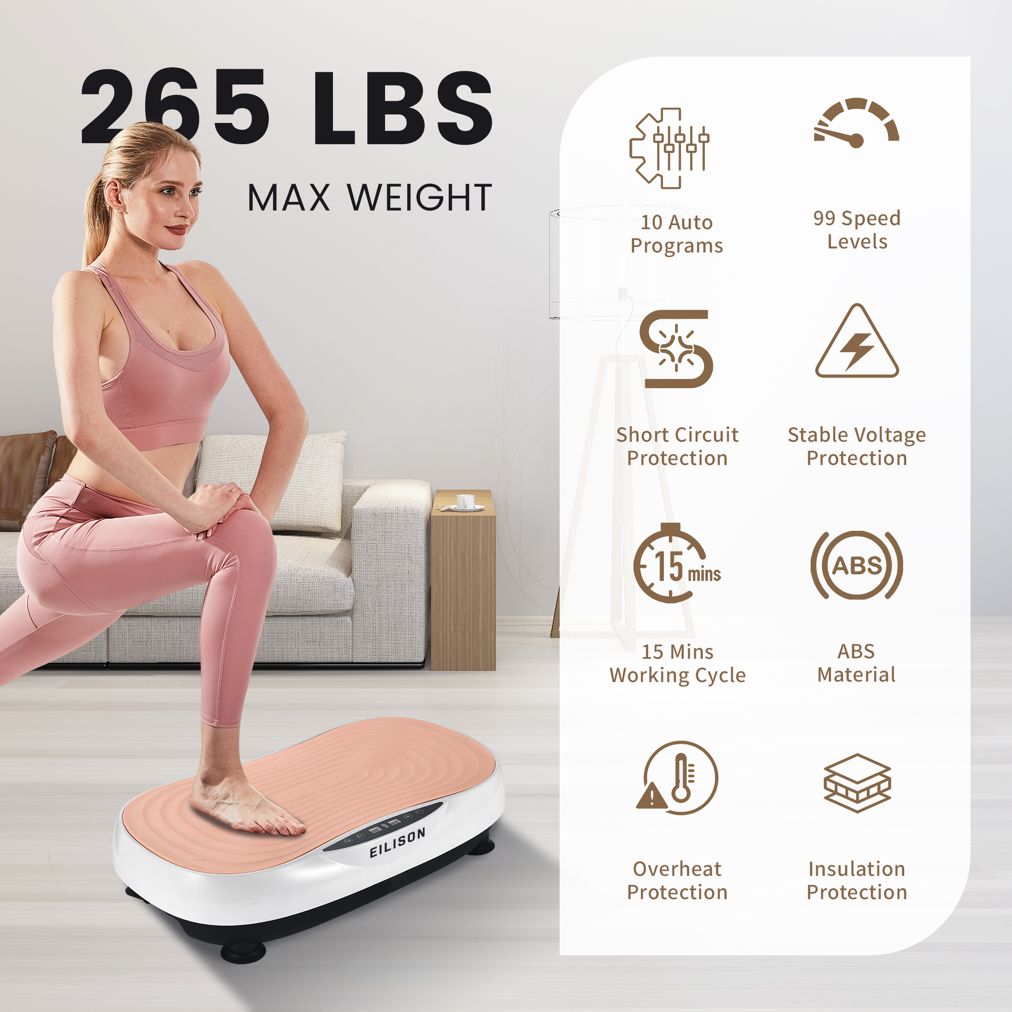 EILISON Glory Vibration Plate Exercise Machine(Glory Pink)