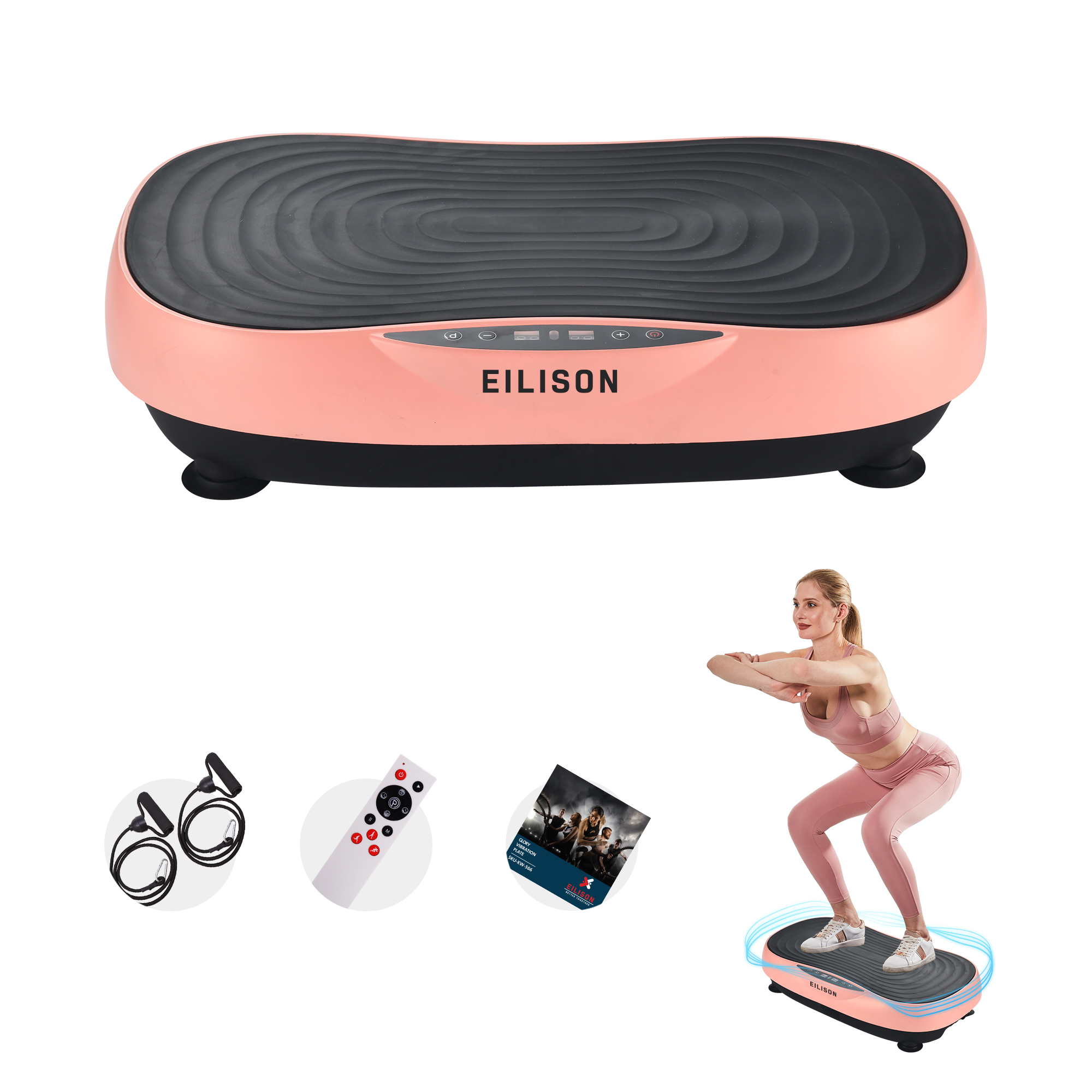 EILISON Glory Vibration Plate Exercise Machine(Glory Rubber Pink)