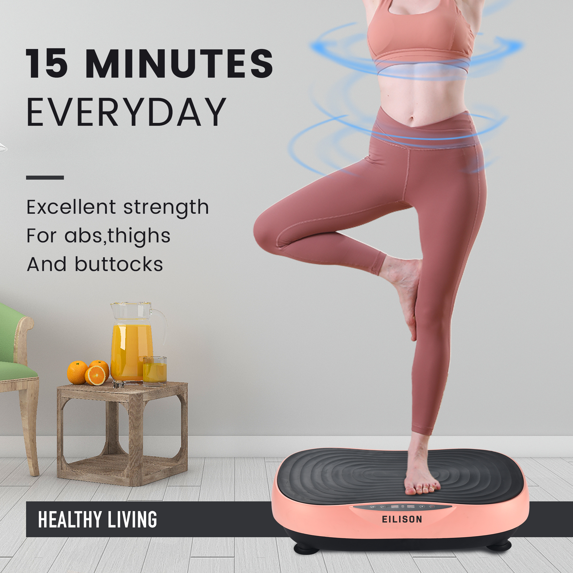 EILISON Glory Vibration Plate Exercise Machine(Glory Rubber Pink)