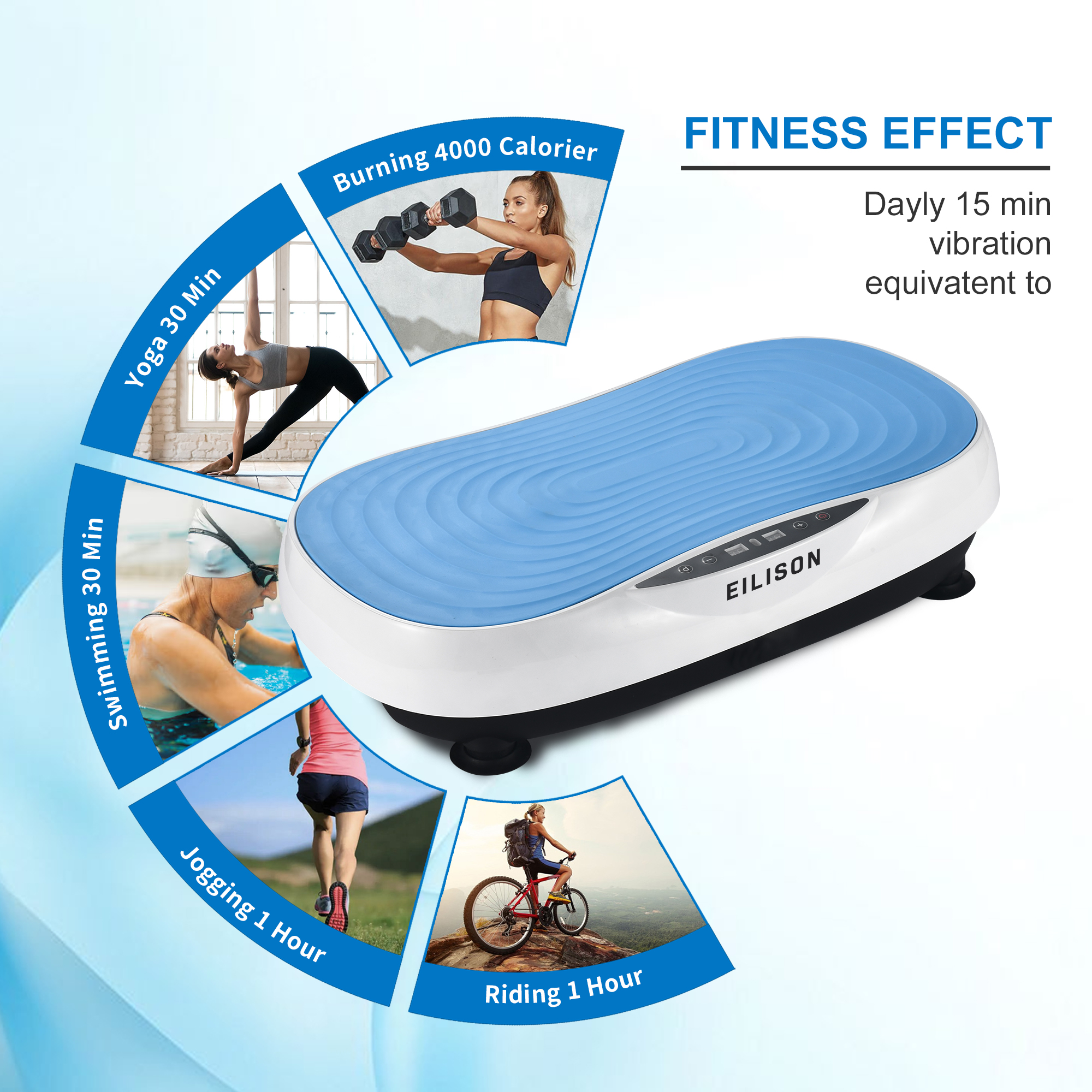 EILISON Glory Vibration Plate Exercise Machine (Glory Blue)