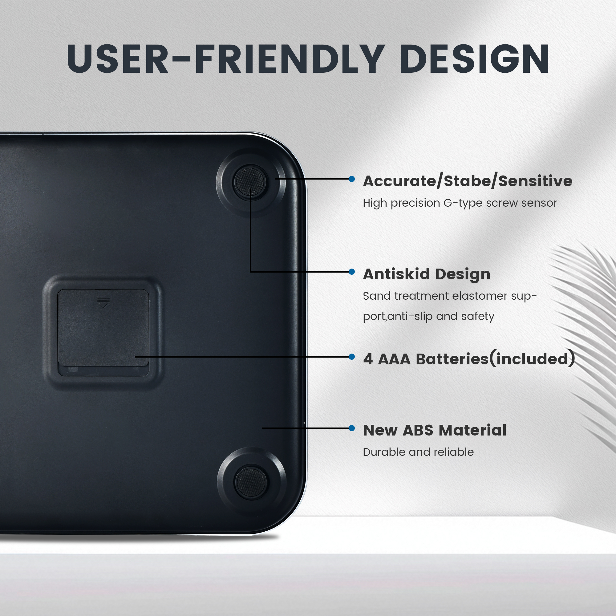 EILISON Smart Scale with 4 Electrodes & BIA Technology High-Precision Body Fat Analyzer (New Black)