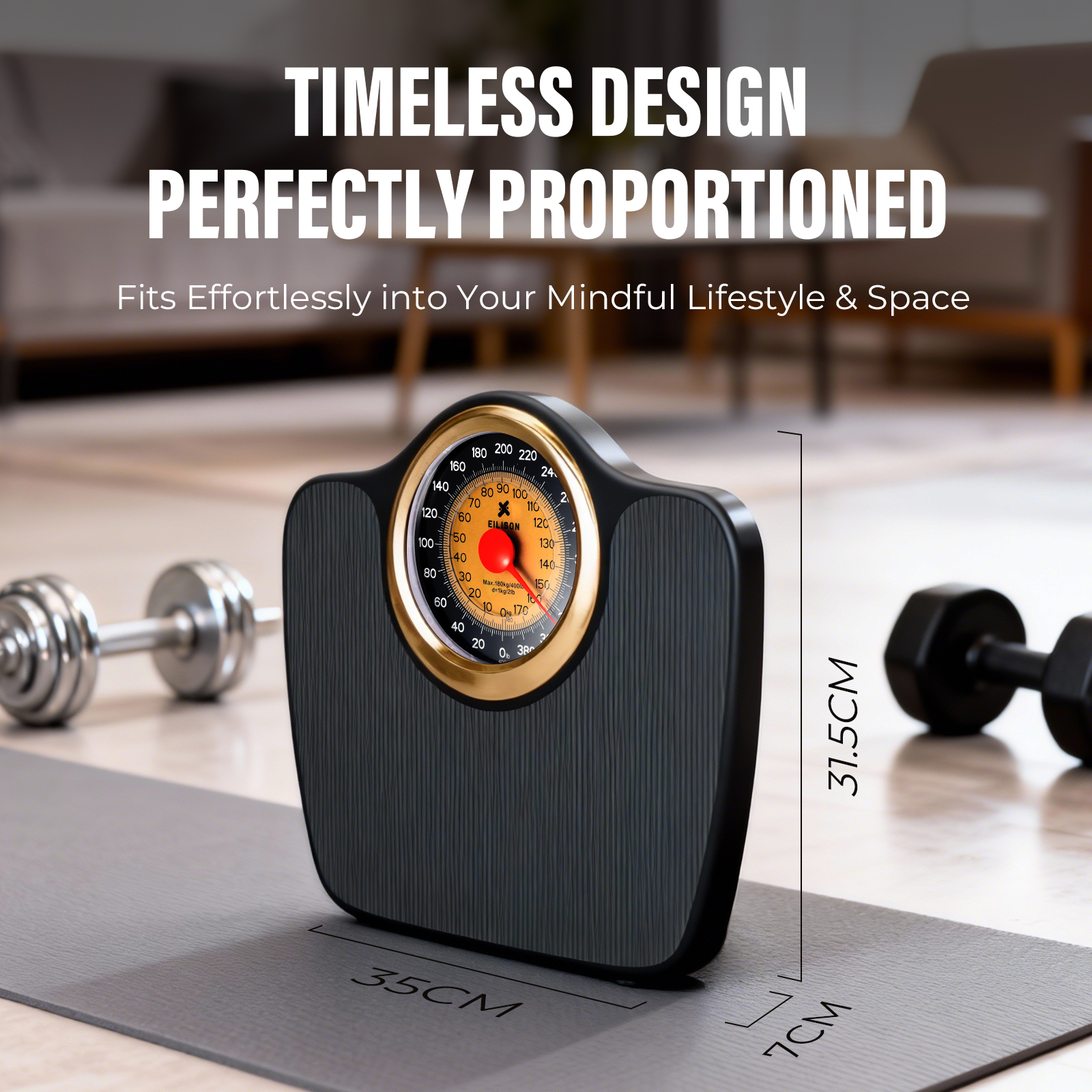 EILISON Mechanical Bathroom Scale for Home Use, Easy Read Analog Weight Scale with Large Display