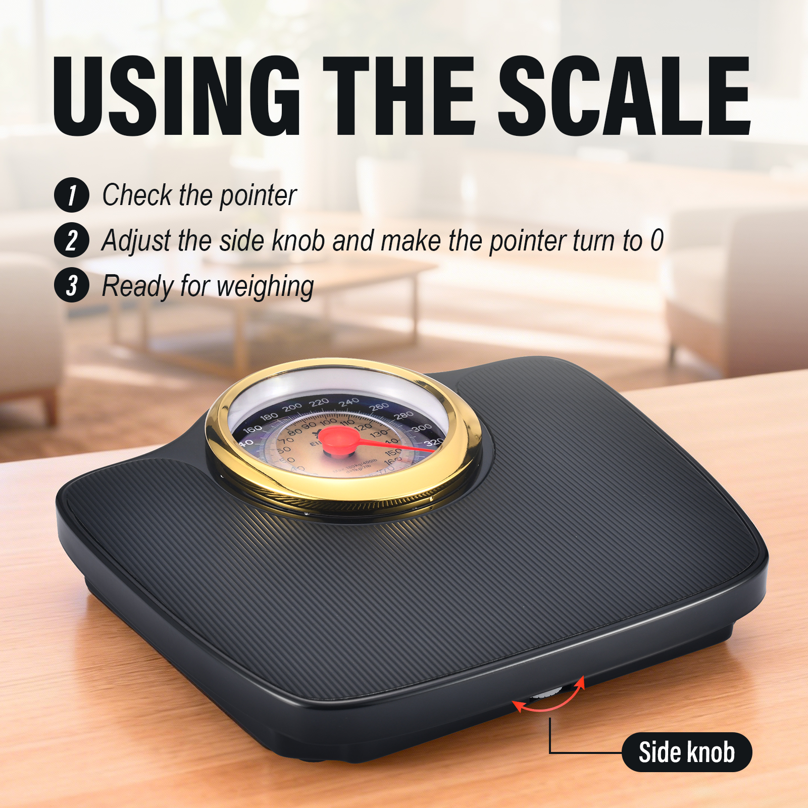EILISON Mechanical Bathroom Scale for Home Use, Easy Read Analog Weight Scale with Large Display
