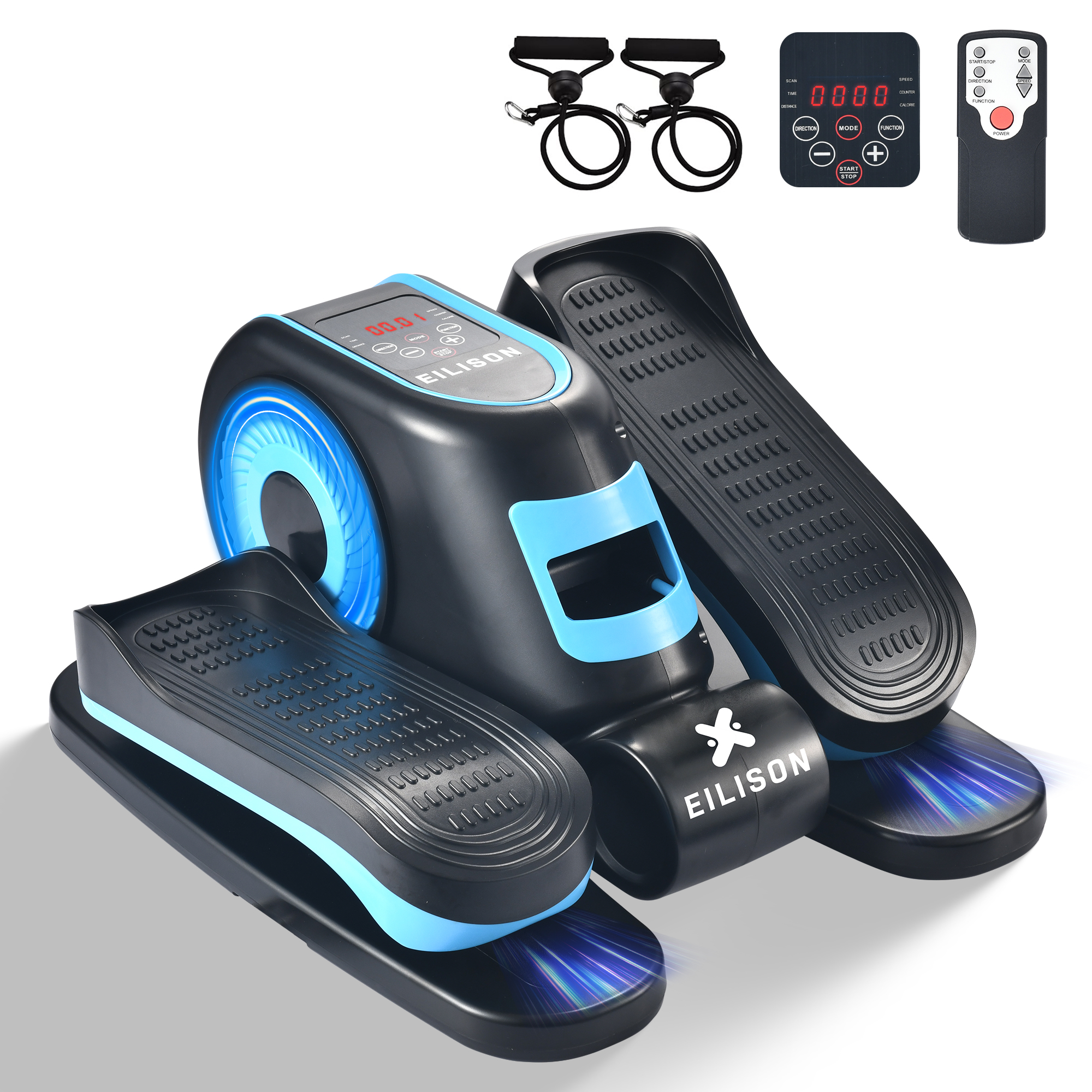 EILISON Under Desk Elliptical Machine, Electric Ellipse Leg Exerciser Blue